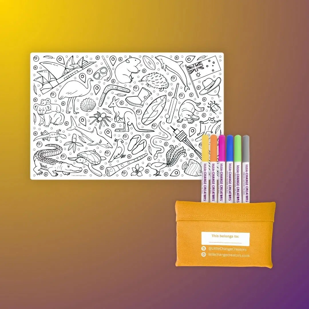 Re-Fun-able Pocket Colouring Set G'Day!