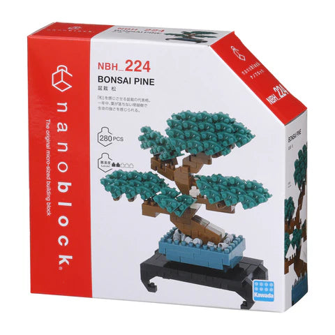 Nanoblock Pine Bonsai – miniature Japanese pine tree building set in pot base, part of Nanoblock Botanical Series – available at Plato’s Wonder. Create. Discover.
