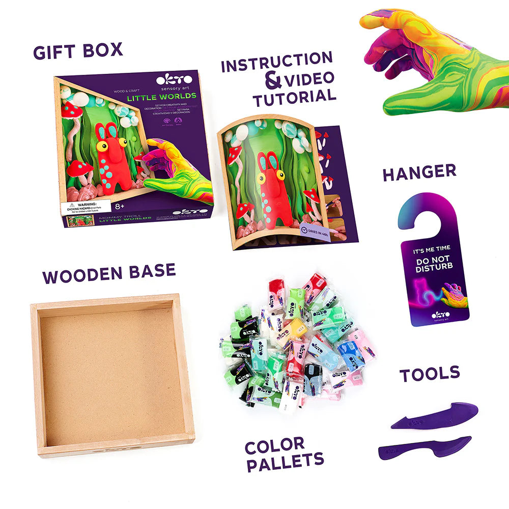 Okto Sensory Art Wood and Craft Little Worlds Mummy Troll
