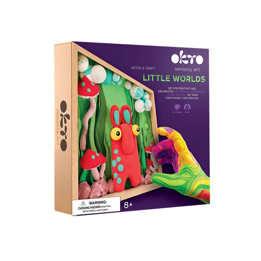 Okto Little Worlds sensory art kit packaging on a white background
