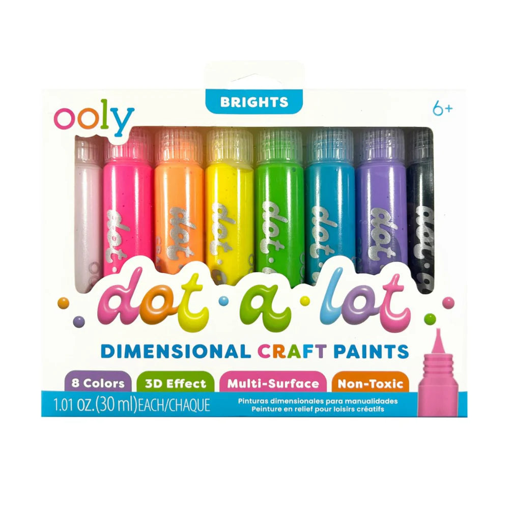 Ooly Dot A Lot Dimensional Craft Paints Bright 8 Colours