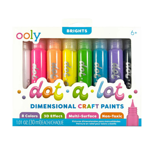 Ooly Dot A Lot Dimensional Craft Paints Bright 8 Colours