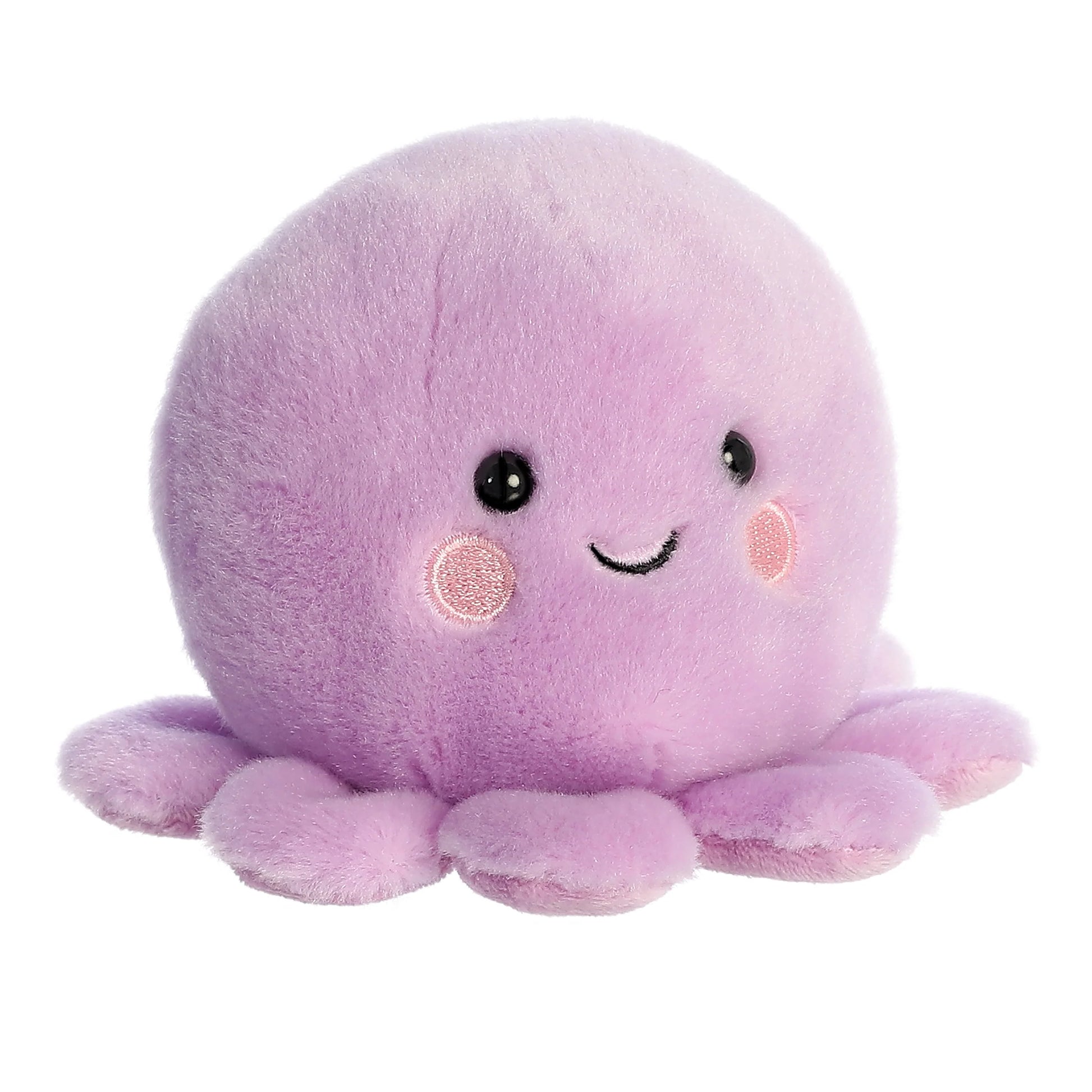 Palm Pals Oliver Octopus plush – small purple bean-filled octopus soft toy with embroidered smile.