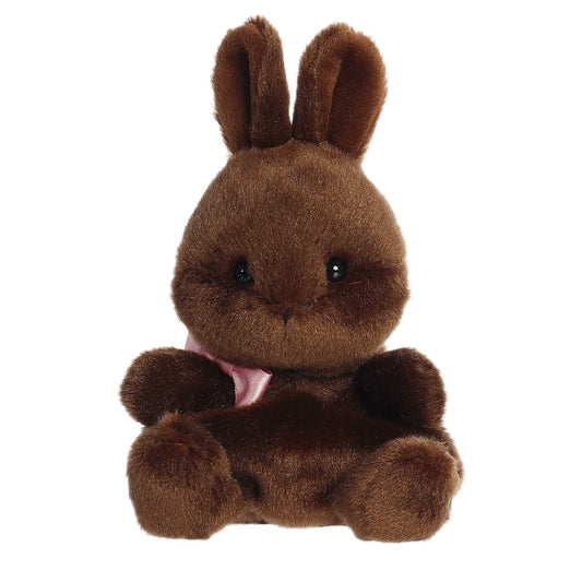 Palm Pals Richie Chocolate Bunny mini plush sitting pose on white background