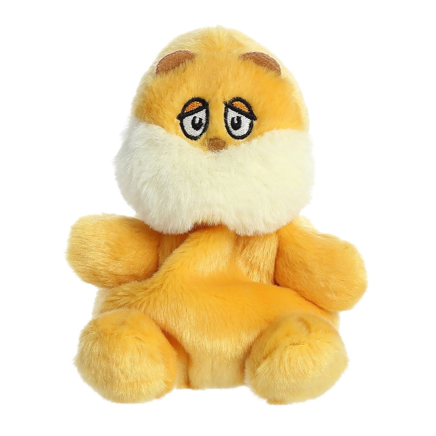 Palm Pals The Lorax plush toy – small orange Dr Seuss character with yellow mustache, bean-filled and soft.