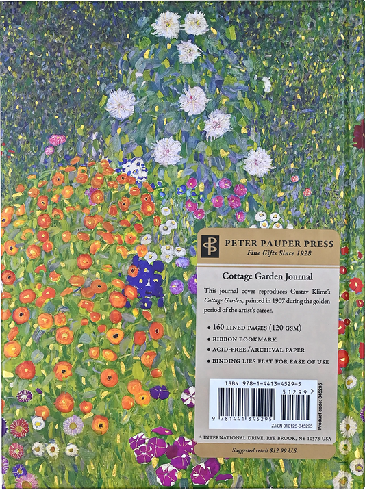 Back view of Peter Pauper Press Journal Cottage Garden