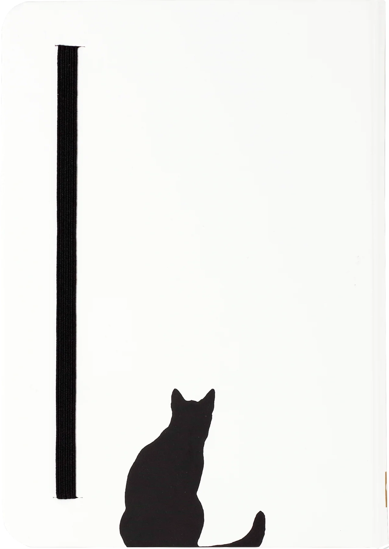 Peter Pauper Press Small Journal Curious Cat Black silhouette of a cat sitting next to a vertical line on a white background