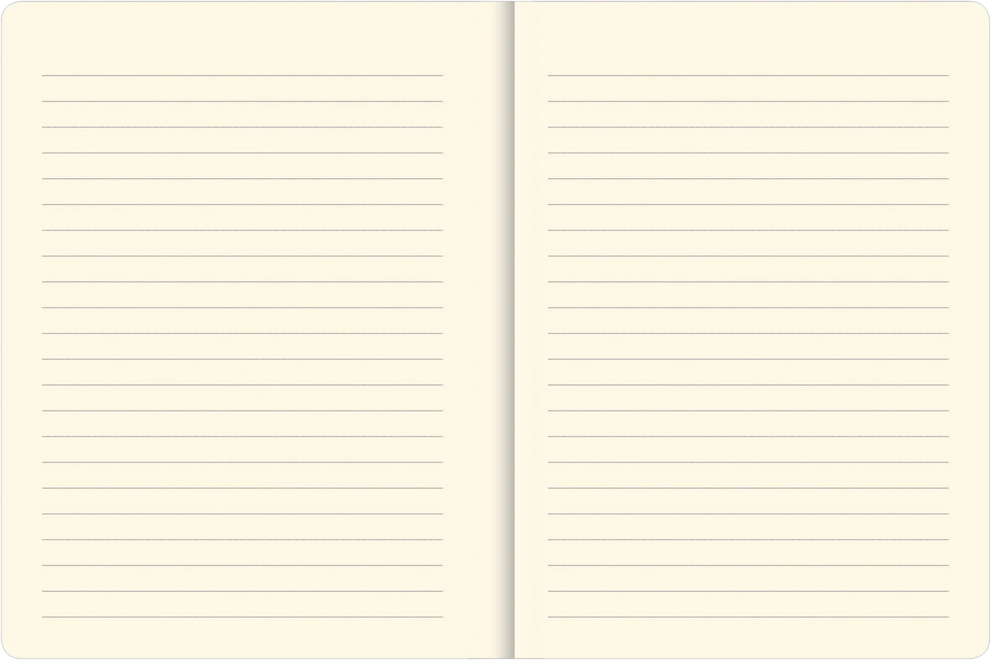 Peter Pauper Press Small Journal Curious Cat Two sheets of lined notebook paper on a white background