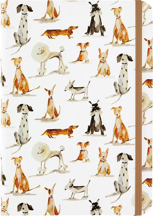 Peter Pauper Press Small Journal Dog Days Notebook with dog illustrations on a white background