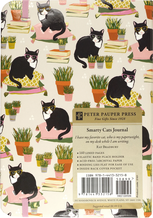 Peter Pauper Press Small Journal Smarty Cats back cover with blackcats on cushions