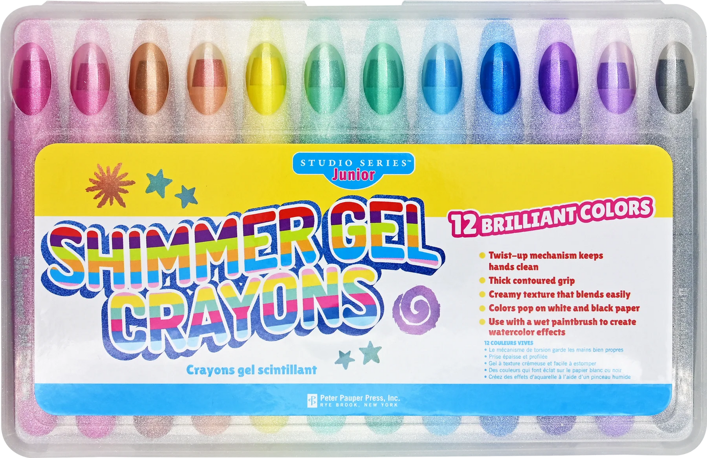 Set of Peter Pauper Press Studio Series Junior Shimmer Gel Crayons