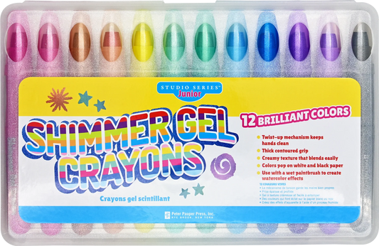 Set of Peter Pauper Press Studio Series Junior Shimmer Gel Crayons