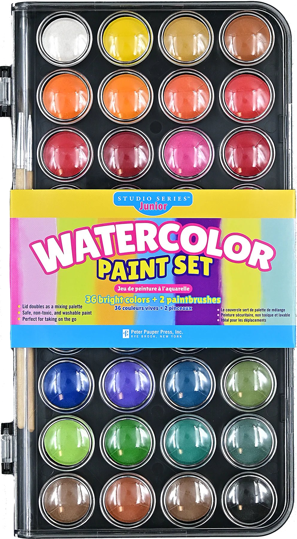 Peter Pauper Press Studio Series Junior Watercolour Paint Set 36 Colours 