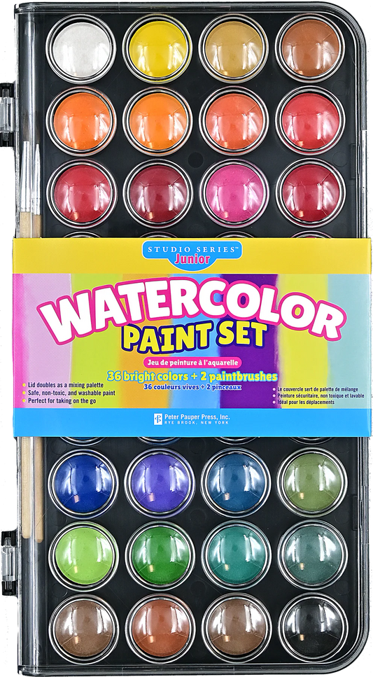 Peter Pauper Press Studio Series Junior Watercolour Paint Set 36 Colours 
