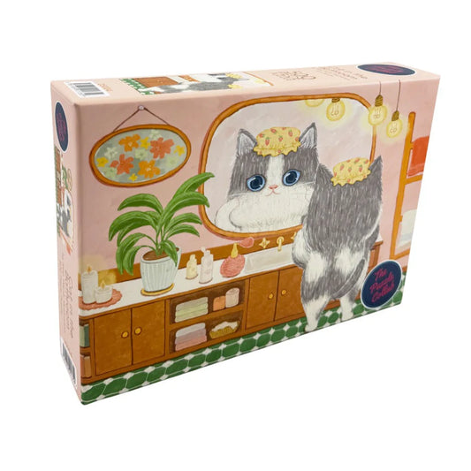 The Puzzle Collab 500pc Jigsaw Puzzle Cat in the Bathroom