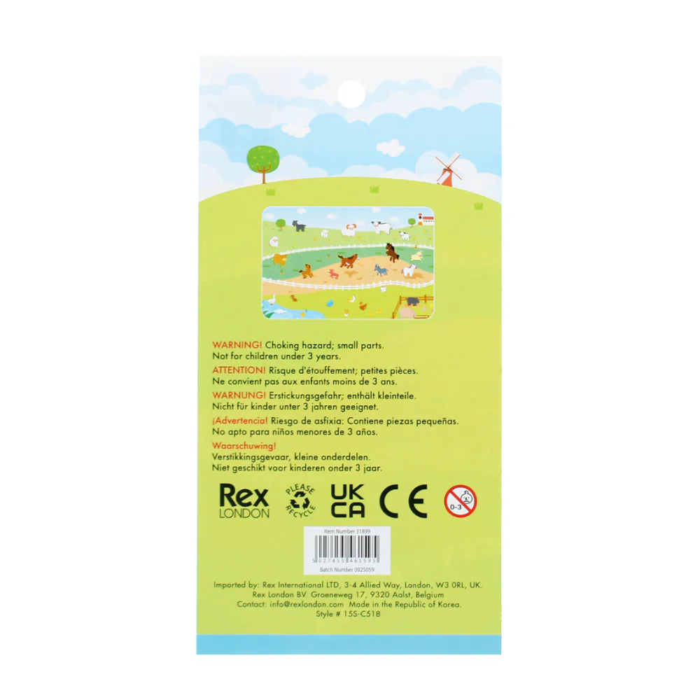 Rex London Puffy Stickers Farm Animals