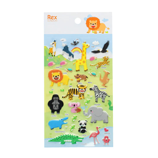 Rex London Puffy Stickers Wild Safari Animals