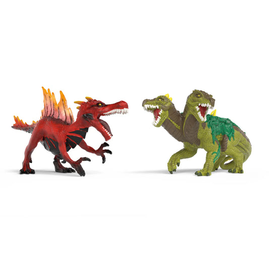 Schleich Eldrador Figurine Set Fire Saurian Vs Jungle Lizard