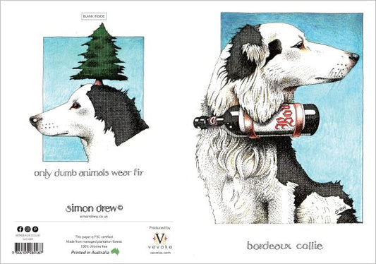 Simon Drew Greeting Card Bordeaux Collie