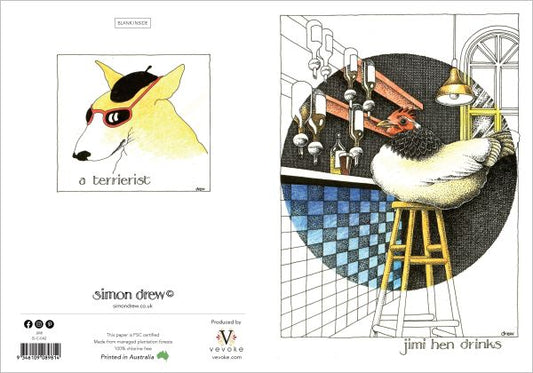 Simon Drew Greeting Card Jimi