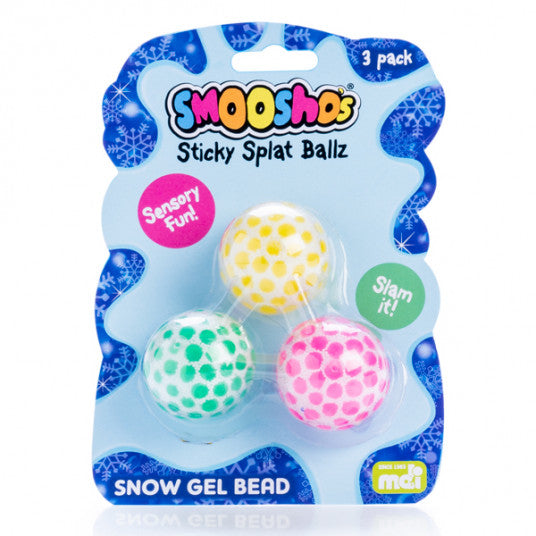Smooshos Sticky Splat Ballz Snow Gel Bead 3pk