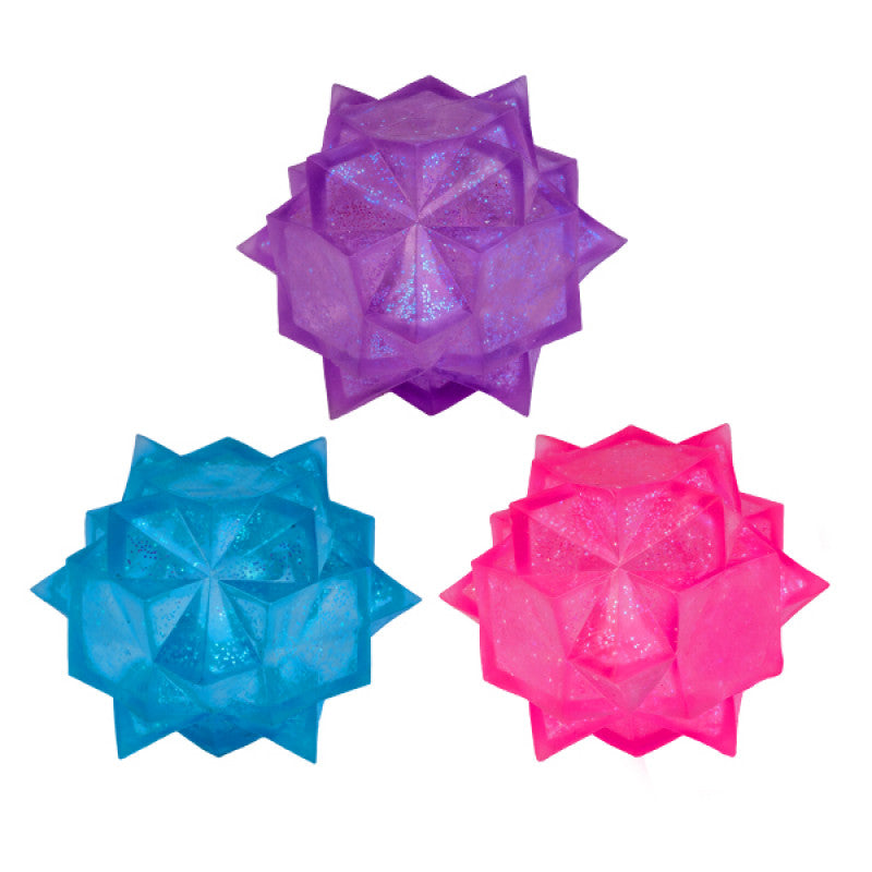 Smooshos Super Squeeze Glow in the Dark Starburst in pink purple and blue
