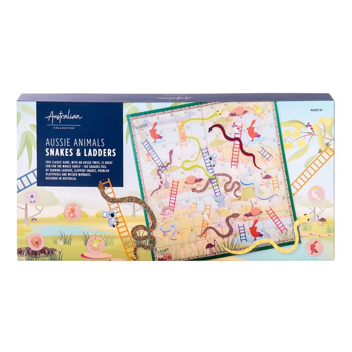 Australian Collection Aussie Animals Snakes and Ladders game box featuring native animals