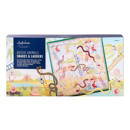 Australian Collection Aussie Animals Snakes and Ladders game box featuring native animals