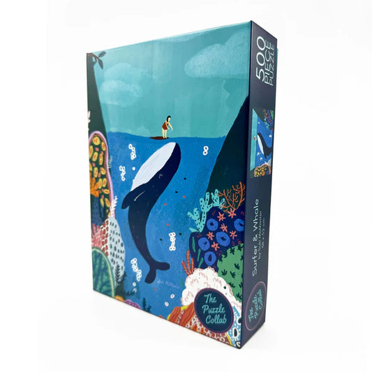 The Puzzle Collab 500pc Jigsaw Puzzle Surfer and Whale