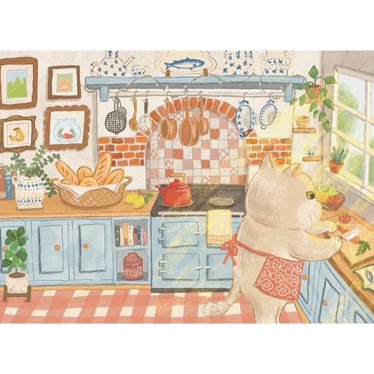 The Puzzle Collab 99pc Micro Jigsaw Puzzle Cat in the Kitchen