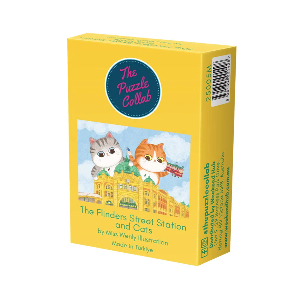 The Puzzle Collab 99pc Micro Jigsaw Puzzle The Flinders Street Station and Cats