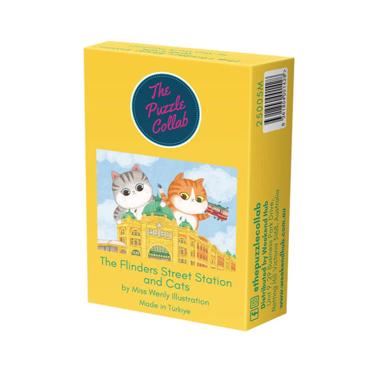 The Puzzle Collab 99pc Micro Jigsaw Puzzle The Flinders Street Station and Cats