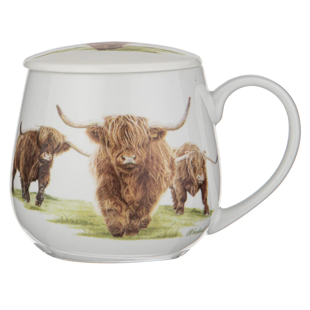 Ashdene Highland Herd Mug and Infuser Set featuring illustrated Highland cows