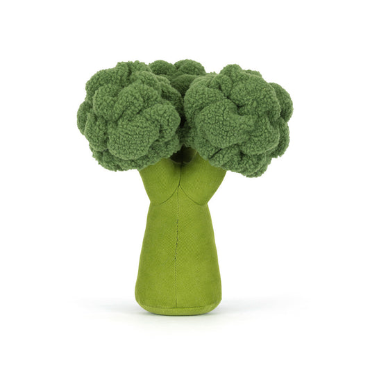 Back photos of Plush Jellycat Amuseables Plush toy shaped like a broccoli on a white background