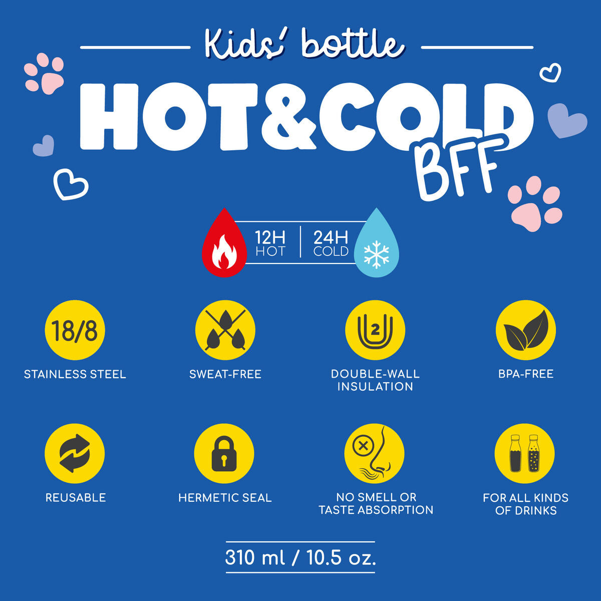 Legami Hot and Cold BFF Kids Bottle Kitty
