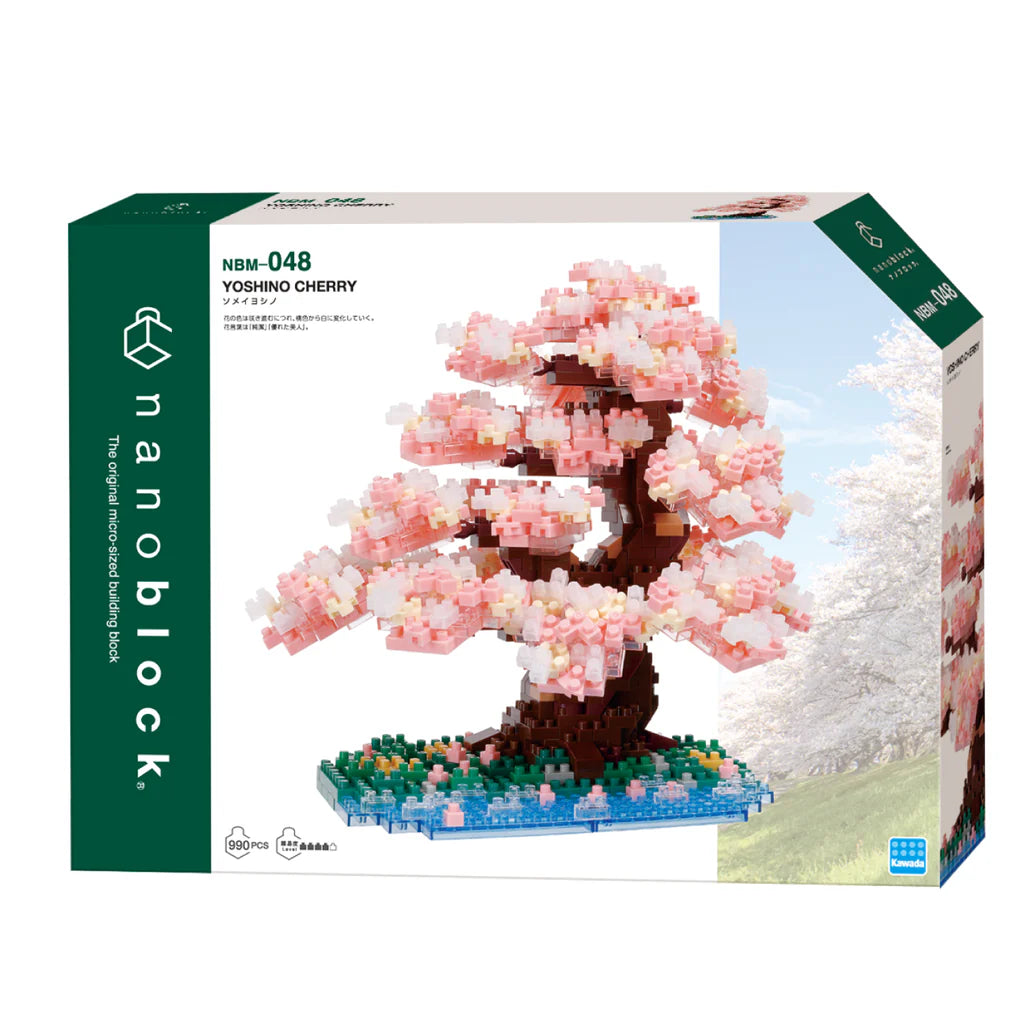 Nanoblock Yoshino Cherry Bonsai – miniature cherry blossom tree building set with pink flowers in pot base – Japanese Nanoblock Botanical Series at Plato’s Wonder. Create. Discover.