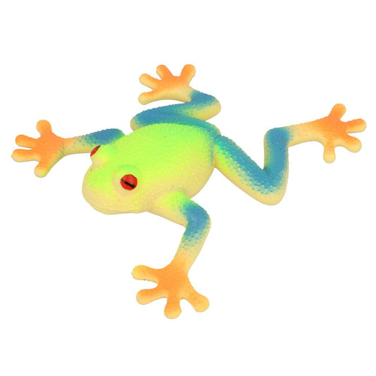 Colorful toy Red Eyed Tree Frog from Keycraft on a white background