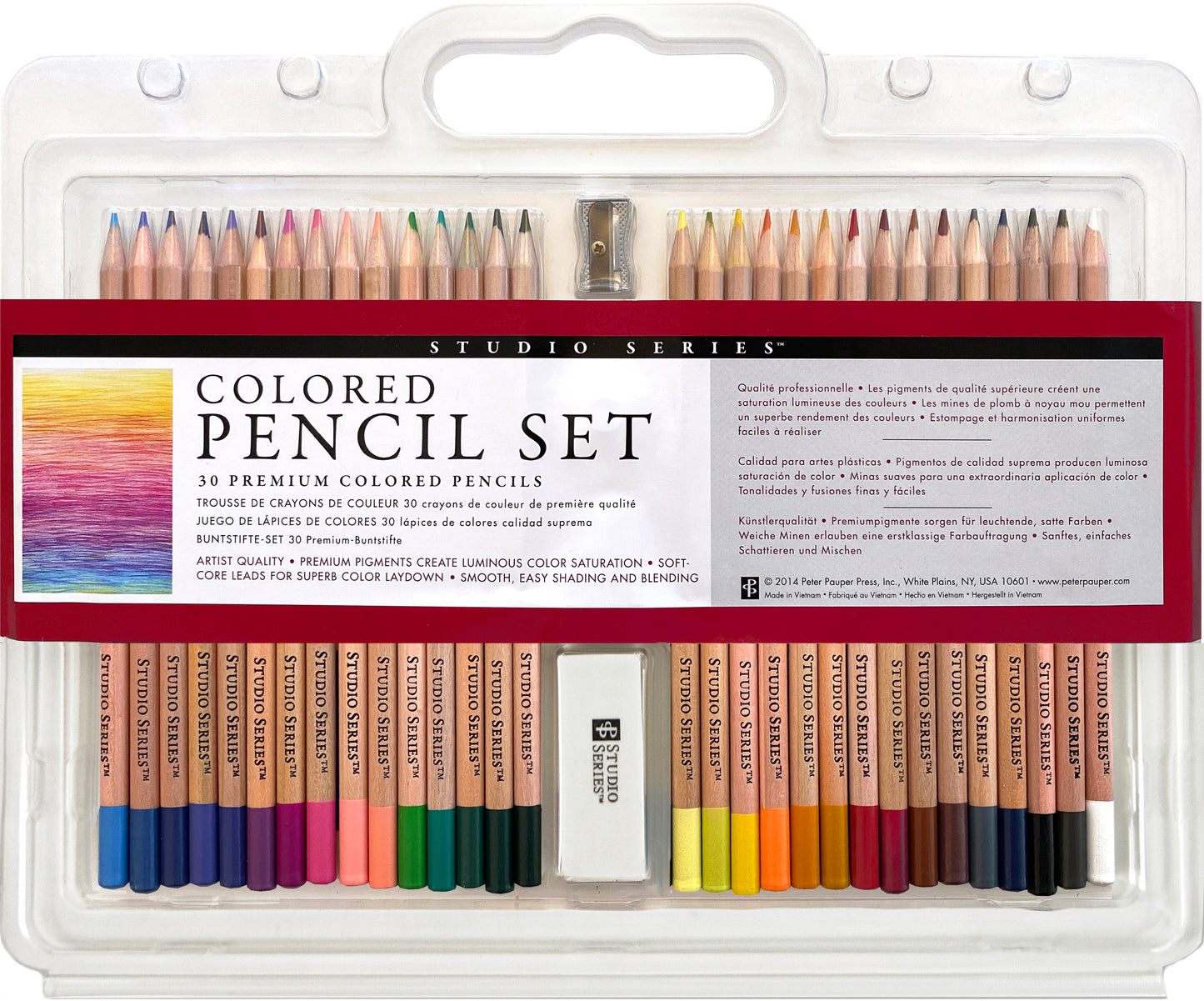Peter Pauper Press Studio Series 30 Premium Coloured Pencils Set