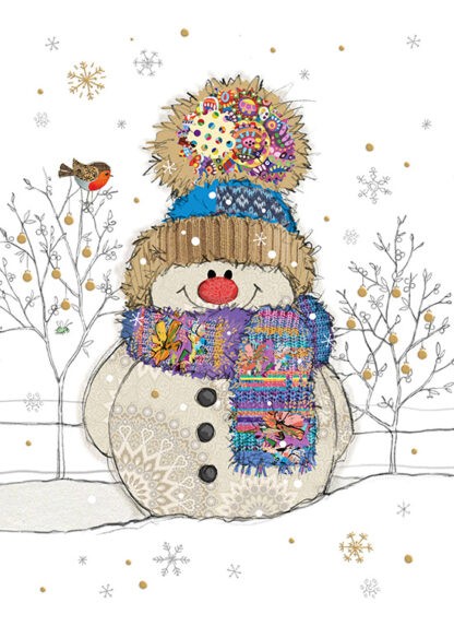 Bug Art Snowman Christmas card
