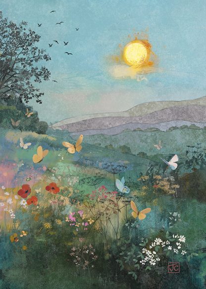 Bug Art Butterfly Sunset greeting card