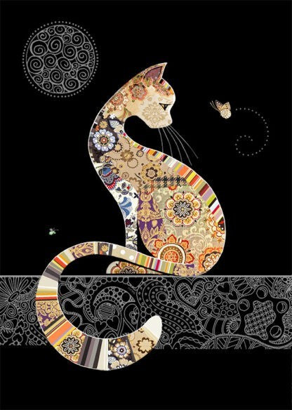 Bug Art Decorative Cat greeting card