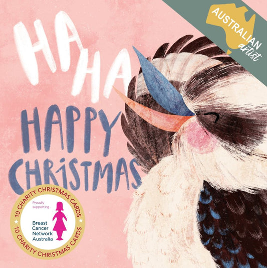 Charity Christmas Card 10pk BCNA Laughing Kookaburra