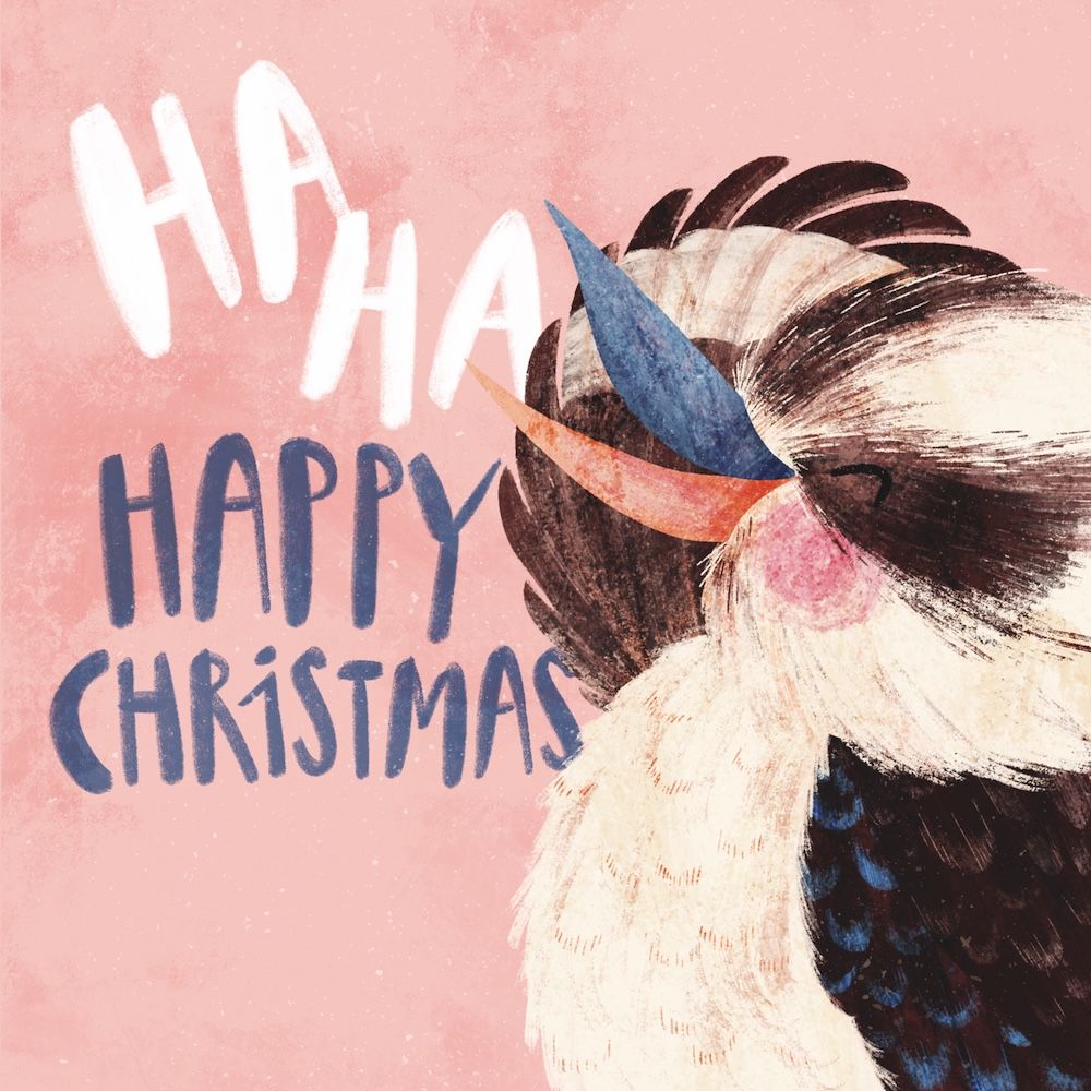 Charity Christmas Card 10pk BCNA Laughing Kookaburra