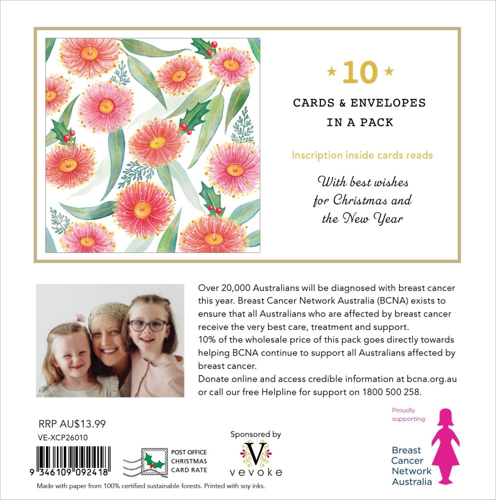 Charity Christmas Card 2026 10pk BCNA Christmas Gums