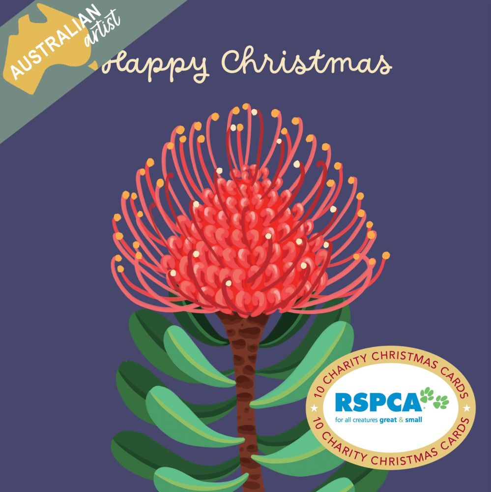 Charity Christmas Card 2026 10pk RSPCA Christmas Flowers