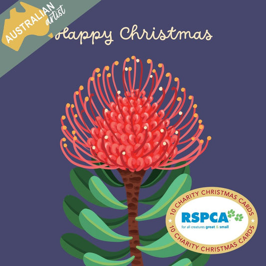 Charity Christmas Card 2026 10pk RSPCA Christmas Flowers