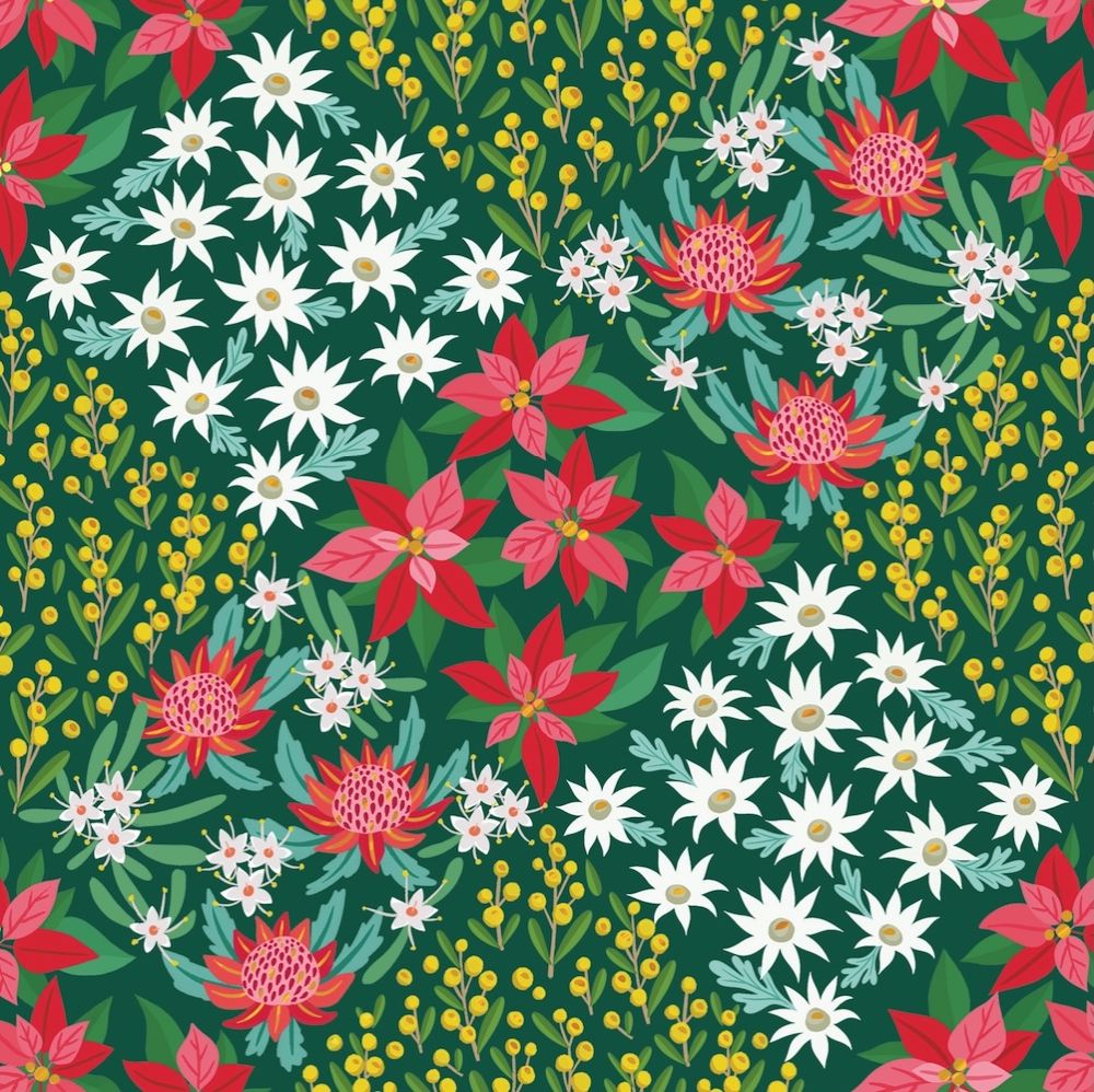 Charity Christmas Card 2026 10pk RSPCA Patchwork Flowers