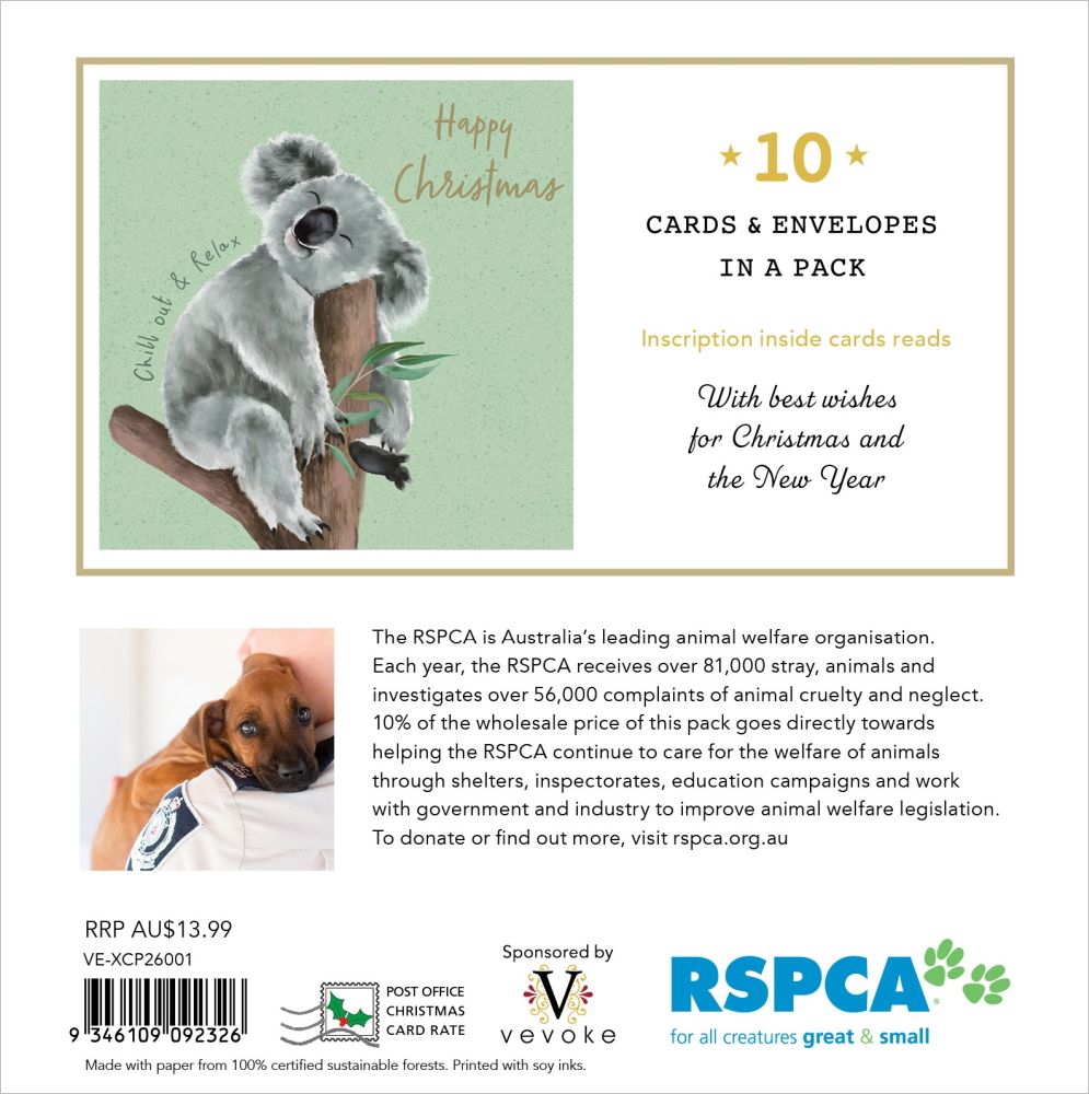 Charity Christmas Card 2026 RSPCA Happy Koala