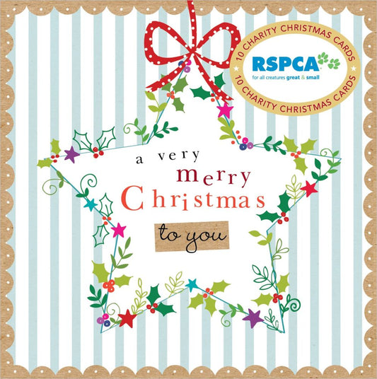 Charity Christmas Card 2026 RSPCA Star Wreath