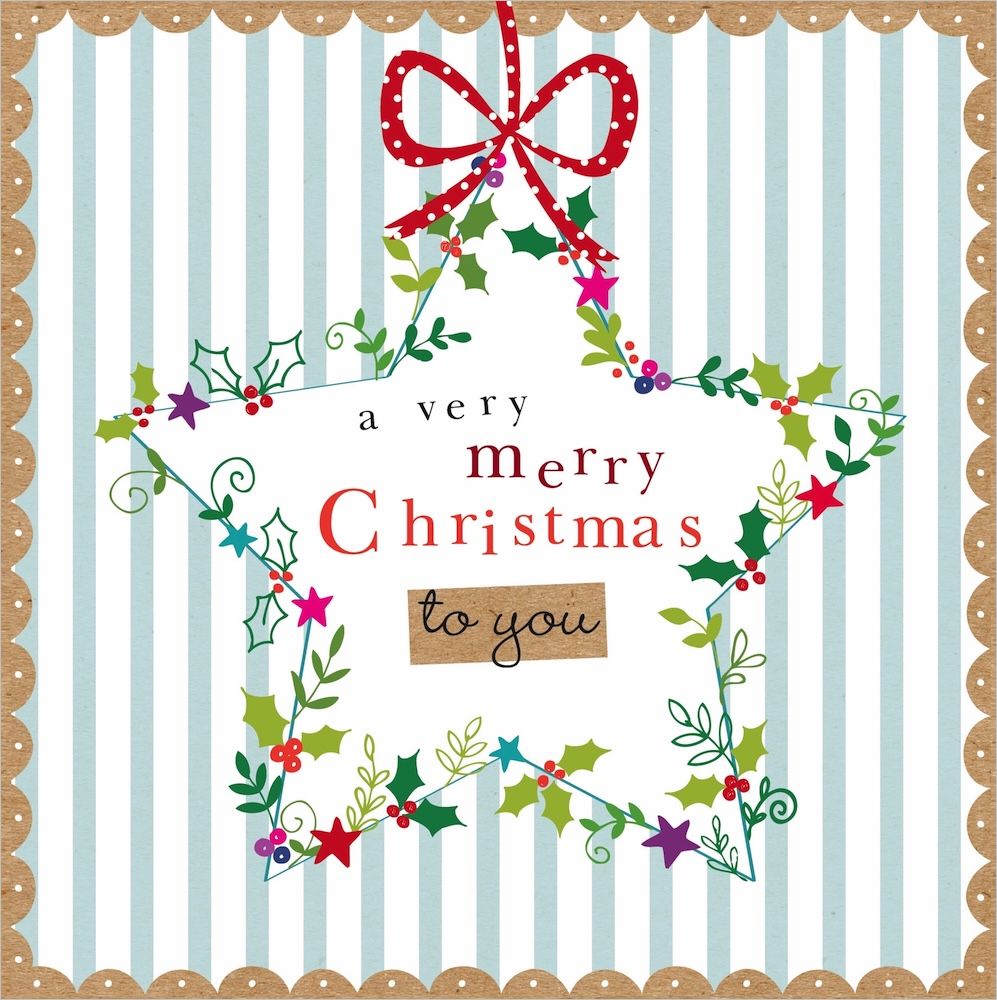 Charity Christmas Card 2026 10pk RSPCA Star Wreath